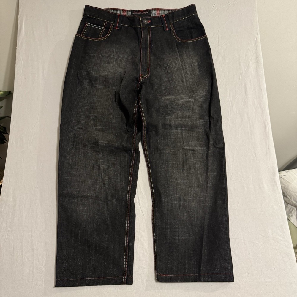 Evolution in Design Men’s Black Jeans with Plaid Pocket Detailed - Picture 4 of 10
